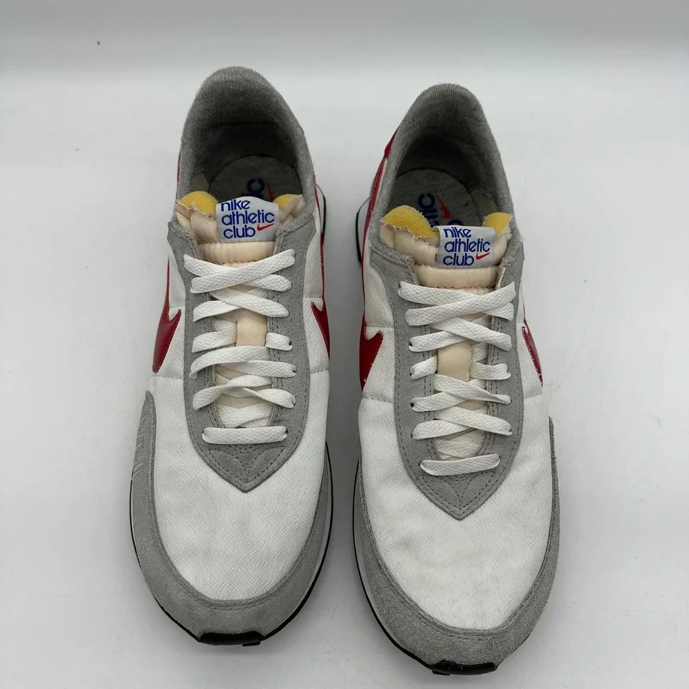Nike DJ6054-101 Mens 13 White Grey Red Waffle Trainer 2 Athletic Club Sneakers